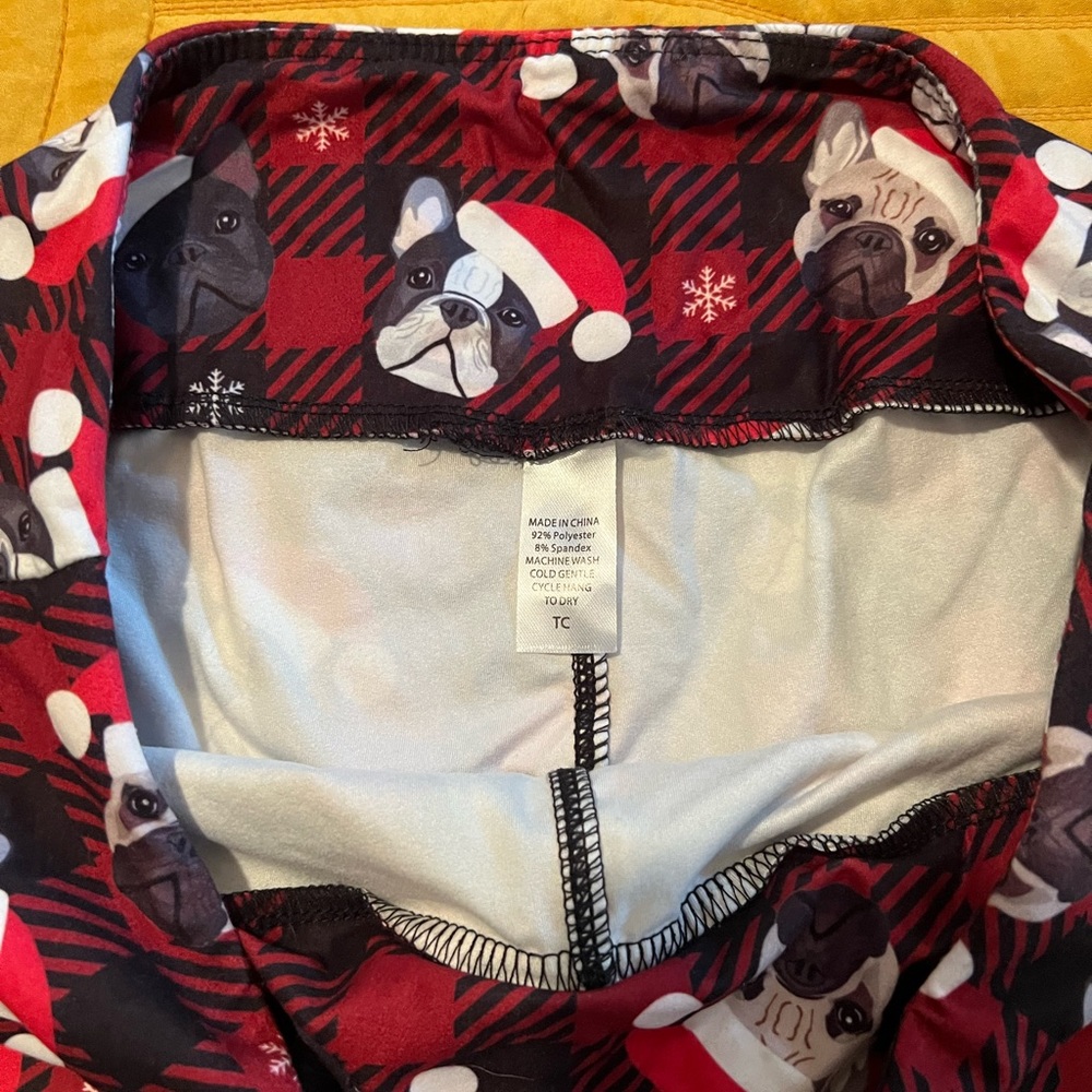 Lularoe TC Christmas French Bulldog Pants